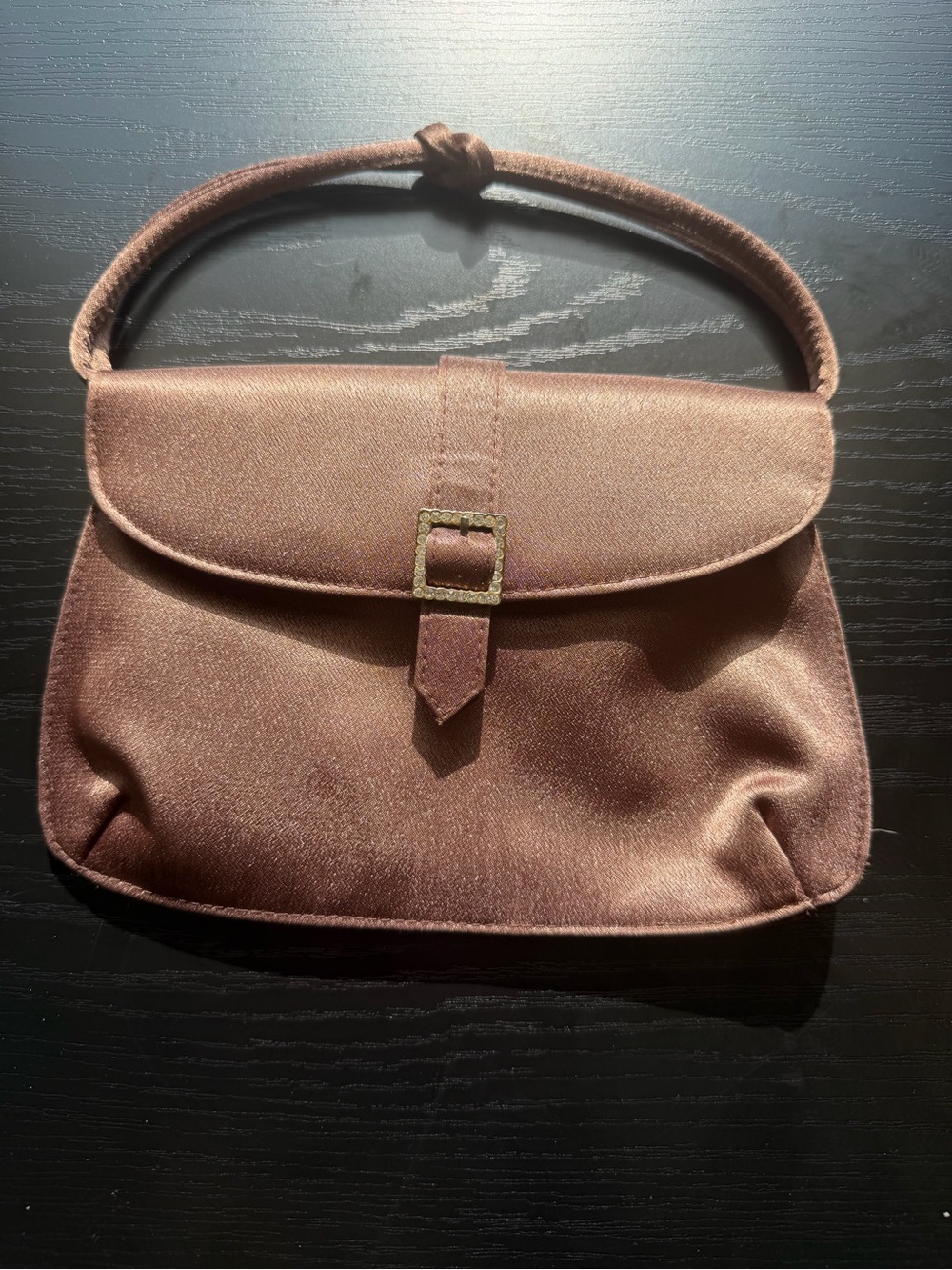 Vintage Gunne Sax Elegant Satin Formal Evening Clutch in Bronze